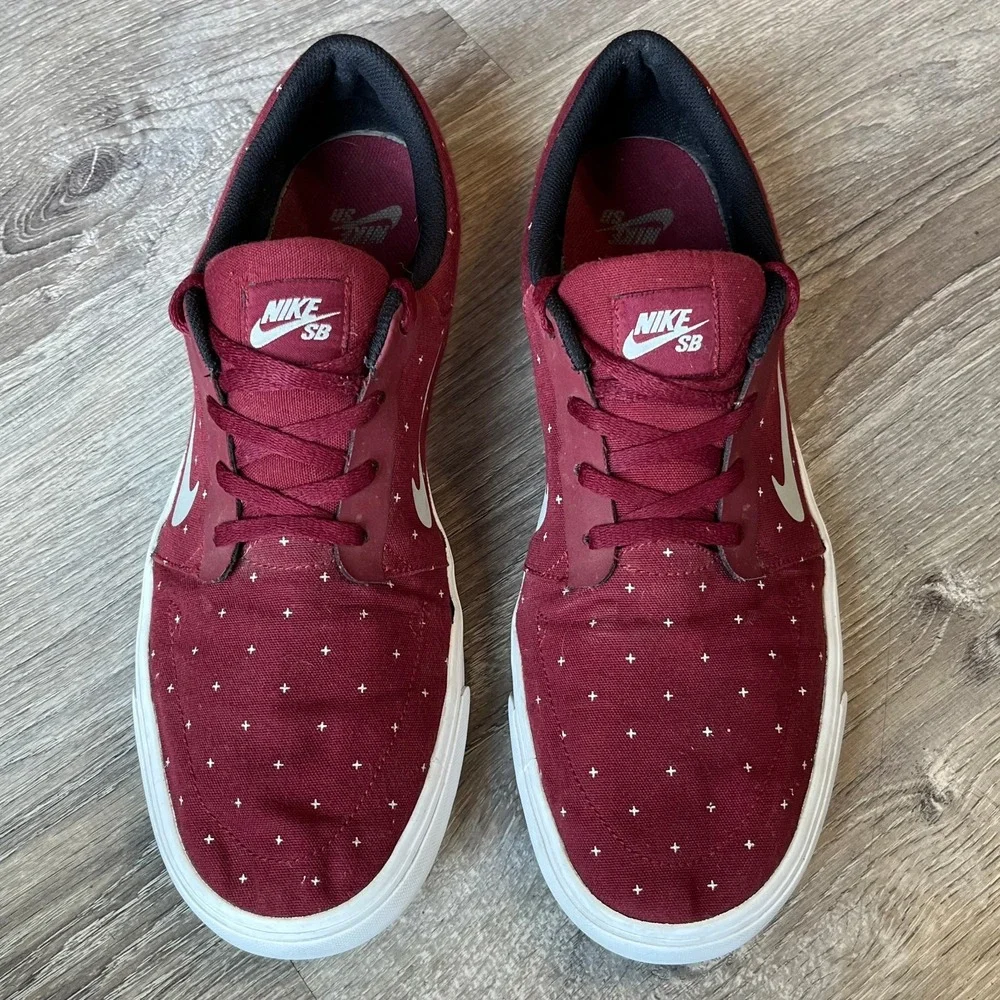 Nike SB Portmore Canvas Premium Sneakers Team Red White‎ Mens 13 UK 12 EU 47.5